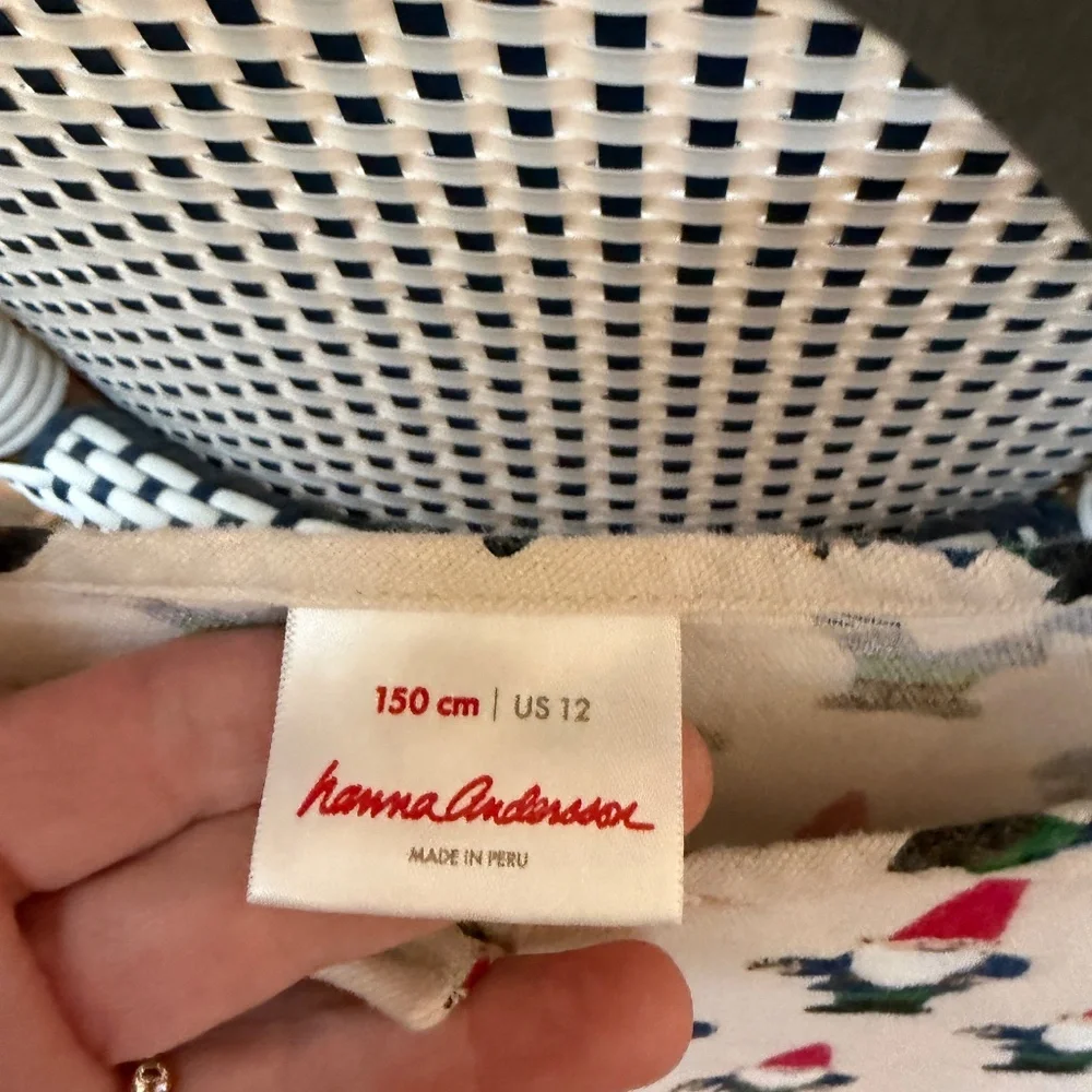 Hanna Andersson Gnome Ruffle Flannel Nightgown Sz 150‎ (12) Rare Find!